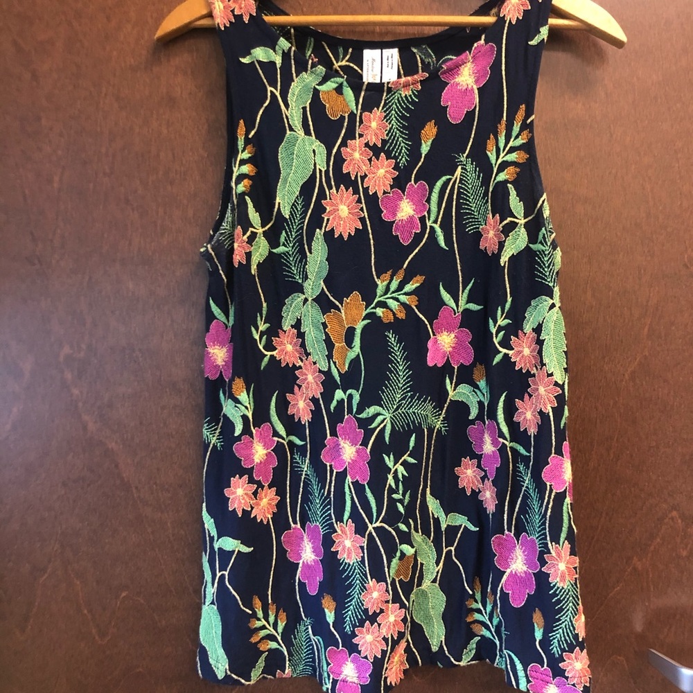 Anthropologie Embroidered Tank Top